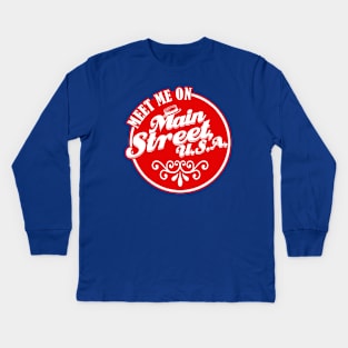 Meet me on Main Street USA (Red) Kids Long Sleeve T-Shirt